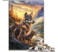 Puzzle da 1000 pezzi per adulti, Puzzle della famiglia Wolf, in legno, Relax & Challenge, Decorazione per la casa colorata, amici, Dimensioni 50X75CM