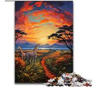 Puzzle da 1000 pezzi per adulti, puzzle della savana africana, realizzato in cartone, Halloween, Pasqua, Capodanno, 1000 pezzi(26x38cm)