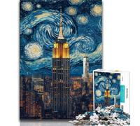 Puzzle da 1000 pezzi per adulti, puzzle dell'Empire State Building di notte per adulti, ideali come regalo per tutta la famiglia dai 14 anni in su (dimensioni 38x26cm)