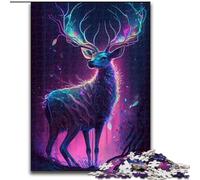 Puzzle da 1000 pezzi per adulti, puzzle di animali e cervi da dipingere per adulti, perfetto come decorazione fai da te o regalo di compleanno, dimensioni 26x38cm