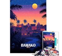 Puzzle da 1000 pezzi per adulti puzzle di Bamako Mali poster di viaggio per gioco educativo gioco di sfida gioco pratico antistress regalo divertente (dimensioni 50x75cm)