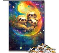 Puzzle da 1000 pezzi per adulti, puzzle di bradipo arcobaleno in cartone, rompicapo ad alta difficoltà per adolescenti, dimensioni 38x26cm