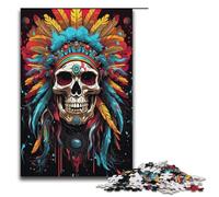 Puzzle da 1000 pezzi per adulti puzzle di carta con teschio indiano per adulti e bambini strumento antistress 1000 pezzi (38x26 cm)