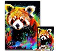 Puzzle da 1000 pezzi per adulti,puzzle di cartone colorati a forma di panda rosso,gioco decorativo fai da te stimolante per la mente,giocattolo interattivo per la famiglia 26X38CM/10,23x14,96 pollici
