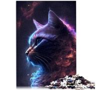 Puzzle da 1000 pezzi per adulti, puzzle di cartoni animati Space Cat 26 x 38 cm, ideale per la decorazione dell'ufficio, per adolescenti dai 14 anni in su.