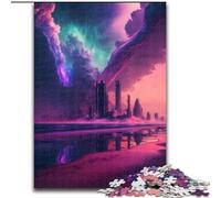 Puzzle da 1000 pezzi per adulti, puzzle di città futuristiche in legno, intrattenimento rilassante, regalo di Natale perfetto e decorazione per la casa, 1000 pezzi(50x75cm)