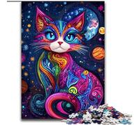 Puzzle da 1000 pezzi per adulti, puzzle di gatti artistici in legno, gioco rompicapo, gioco interattivo per famiglie, adatto per età 14+, dimensioni 50X75cm
