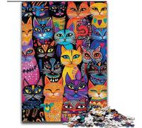 Puzzle da 1000 pezzi per adulti, puzzle di gatti artistici per adulti 50X75CM, regalo perfetto per la festa della mamma, compleanni, Natale