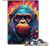 Puzzle da 1000 pezzi per adulti, puzzle di gorilla colorati per adolescenti e famiglie, perfetto come decorazione fai da te e come sfida per il cervello (dimensioni: 26x38cm)