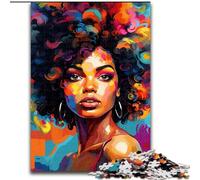 Puzzle da 1000 pezzi per adulti, puzzle di graffiti raffigurante una bella donna, in legno, rompicapo stimolante per adolescenti, divertente serata di giochi in famiglia, 1000 pezzi(50x75cm)