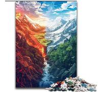 Puzzle da 1000 pezzi per adulti,puzzle di montagna di ghiaccio e fuoco,realizzato in cartone,regalo di Natale per adolescenti,riduzione dello stress, fantastico per la famiglia