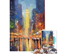 Puzzle da 1000 pezzi per adulti puzzle di New York City gioco pratico giocattolo intellettuale opera d'arte regalo di compleanno (dimensioni 38x26cm)