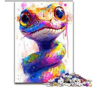 Puzzle da 1000 pezzi per adulti, puzzle di serpenti sorridenti e carini in legno, attività di legame familiare, regalo per la casa, gioco di famiglia, 1000 pezzi(50x75cm)
