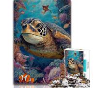 Puzzle da 1000 pezzi per adulti puzzle di tartarughe marine per adolescenti design vivace e unico esperienza di puzzle rilassante e stimolante 38x26cm