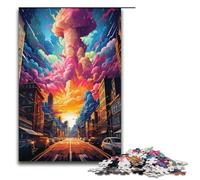 Puzzle da 1000 pezzi per adulti puzzle dinamico psichedelico colorato con paesaggio urbano gioco pratico decorazioni e regali unici per la casa 1000 pezzi (38x26 cm)