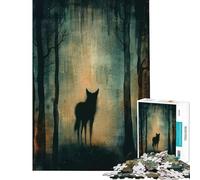 Puzzle da 1000 pezzi per adulti puzzle "Dingo ombroso nel bosco" puzzle per ragazzi gioco rompicapo un'opera d'arte gioco stimolante regalo (dimensioni 50x75cm)