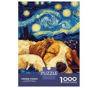 Puzzle Da 1000 Pezzi Per Adulti Puzzle Dog Sleeping Under Starry Night Puzzle Per Adulti Giocattoli Antistress Regali Per Donne Attività Divertenti A Casa 70x50cm/1000pcs