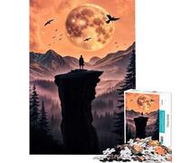 Puzzle da 1000 pezzi per adulti puzzle "Echi della scogliera illuminata dalla luna" giocattoli educativi giochi divertenti sfida impegnativa regali per donne e uomini (dimensioni 38x26cm)