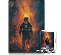 Puzzle da 1000 pezzi per adulti, puzzle eroico del pompiere, ispira sfide difficili, giochi educativi, ottimo regalo per i giochi (dimensioni 38x26cm)