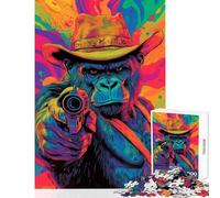 Puzzle da 1000 pezzi per adulti puzzle fai da te a tema giungla con pistolero giocattolo divertente e spiritoso regalo di compleanno (dimensioni 50x75cm)