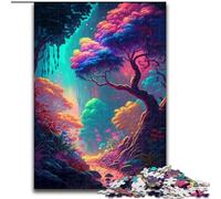 Puzzle da 1000 pezzi per adulti, puzzle fantasy del mondo della foresta in legno, rompicapo stimolante per adolescenti, divertente serata di giochi in famiglia, 1000 pezzi(50x75cm)