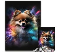 Puzzle da 1000 pezzi per adulti, puzzle fantasy in cartone con Pomerania, perfetto per il divertimento in famiglia a Natale, Ringraziamento, compleanni e Pasqua, 26X38CM/10,23x14,96 pollici.