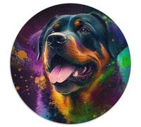 Puzzle da 1000 pezzi per adulti, puzzle fantasy Rottweiler per adulti, ideali per gli innamorati, perfetti per Natale, Capodanno e San Valentino (dimensioni 67,5x67,5 cm)