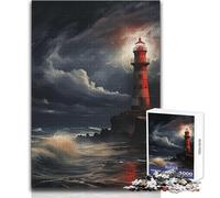 Puzzle da 1000 pezzi per adulti, puzzle faro nella tempesta, giocattoli, giochi educativi per il divertimento in famiglia, opera d'arte, regalo, dimensioni 50x75cm
