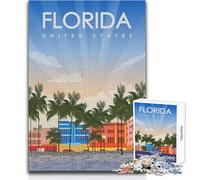 Puzzle da 1000 pezzi per adulti, puzzle Florida State Travel Art, gioco stimolante, giocattoli, modello, assemblaggio, regalo di compleanno, dimensioni 50x75cm