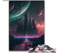Puzzle da 1000 pezzi per adulti, puzzle futuristici con edifici cittadini, realizzati in cartone, familiari e amici, sfida rompicapo 1000 pezzi(26x38cm)