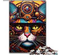 Puzzle da 1000 pezzi per adulti, puzzle futuristico a forma di gatto per adolescenti e famiglie, perfetto come decorazione fai da te e come sfida per il cervello (dimensioni: 26x38cm)