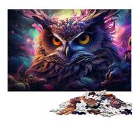 Puzzle da 1000 pezzi per adulti puzzle futuristico colorato psichedelico con gufo opera d'arte per adolescenti dai 14 anni in su 1000 pezzi (75x50 cm)