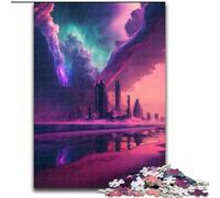 Puzzle da 1000 pezzi per adulti, puzzle futuristico con edifici cittadini, realizzato in cartone, perfetto per Halloween, Natale, regalo di compleanno, 1000 pezzi(26x38cm)