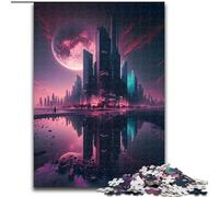 Puzzle da 1000 pezzi per adulti, puzzle futuristico con edifici cittadini, realizzato in cartone, perfetto per Halloween, Natale, regalo di compleanno, 1000 pezzi(26x38cm)