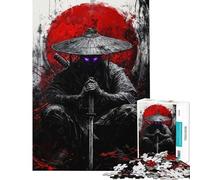 Puzzle da 1000 pezzi per adulti puzzle giapponese maledetto con samurai gioco rompicapo analisi e logica compleanno e Natale (dimensioni 38x26cm)