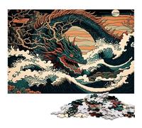 Puzzle da 1000 pezzi per adulti, puzzle giapponesi a forma di drago, per adulti, attività divertenti a casa, regalo di compleanno, regali da viaggio 26X38CM/10,23x14,96 pollici