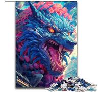 Puzzle da 1000 pezzi per adulti, puzzle gigante a forma di mostro lupo per adulti, dimensioni 50x75cm, perfetto per il divertimento in famiglia durante le vacanze.