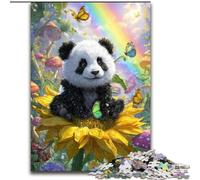 Puzzle da 1000 pezzi per adulti, puzzle Girasole Panda per adulti 26X38cm per feste, compleanni e serate di giochi in famiglia
