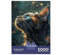 Puzzle Da 1000 Pezzi Per Adulti Puzzle Glowing Cat Wall Art Print Puzzle Per Adulti Giocattoli Antistress Regali Per Donne Attività Divertenti A Casa 38x26cm/1000pcs