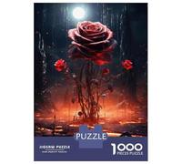 Puzzle Da 1000 Pezzi Per Adulti Puzzle Glowing Red Rose Fantasy Artwork Per Adulti Gioco Pratico Analisi E Logica Giochi Stimolanti Regali 70x50cm/1000pcs