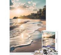 Puzzle da 1000 pezzi per adulti puzzle Golden Beach Sunrise giocattolo educativo regalo per donne e uomini gioco impossibile collezione di artisti belle arti dimensioni 38x52cm