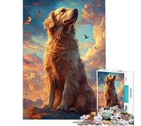 Puzzle da 1000 pezzi per adulti puzzle "Golden Dog Soars High" puzzle per adolescenti giochi divertenti modelli da assemblare regali unici per compleanno e Natale (dimensioni 38x52cm)
