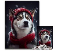 Puzzle da 1000 pezzi per adulti, puzzle Husky Snow per adulti, gioco rompicapo per adolescenti, regalo perfetto per le feste, 50x75cm/19,68x29,52 pollici