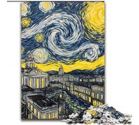 Puzzle da 1000 pezzi per adulti, Puzzle "Il cielo notturno di Van Gogh", in legno, idea regalo per le feste, opera d'arte umoristica, grafica dettagliata, dimensioni 50X75cm