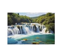 Puzzle da 1000 pezzi per adulti puzzle impegnativi per serate di gioco cascate sul fiume Krka Puzzle in legno personalizzati puzzle in legno personalizzati per famiglia Picturepuzzle finito Dimensioni