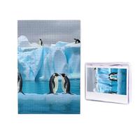 Puzzle da 1000 pezzi per adulti puzzle impegnativo in legno pinguini sull'iceberg Puzzle fotografico personalizzato per adulti e bambini Notti di gioco in famiglia 50 x 49,5 cm Puzzle
