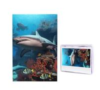 Puzzle da 1000 pezzi per adulti Puzzle impegnativo per serate di gioco Puzzle in legno personalizzati puzzle in legno personalizzati per famiglia sottomarino squalo corallo immagine puzzle finito