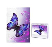Puzzle da 1000 pezzi per adulti Puzzle impegnativo per serate di gioco Puzzle in legno personalizzati puzzle in legno personalizzati per famiglia puzzle viola farfalla foto dimensioni finito 74,9 x 50