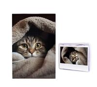 Puzzle da 1000 pezzi per adulti Puzzle impegnativo per serate di gioco Puzzle in legno personalizzati puzzle in legno personalizzati per famiglia gatto sotto coperta puzzle immagine Dimensioni finite