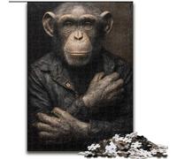 Puzzle da 1000 pezzi per adulti, puzzle impossibili da realizzare con lo scimpanzé, 50x75cm, ideale come decorazione fai da te e come regalo rompicapo